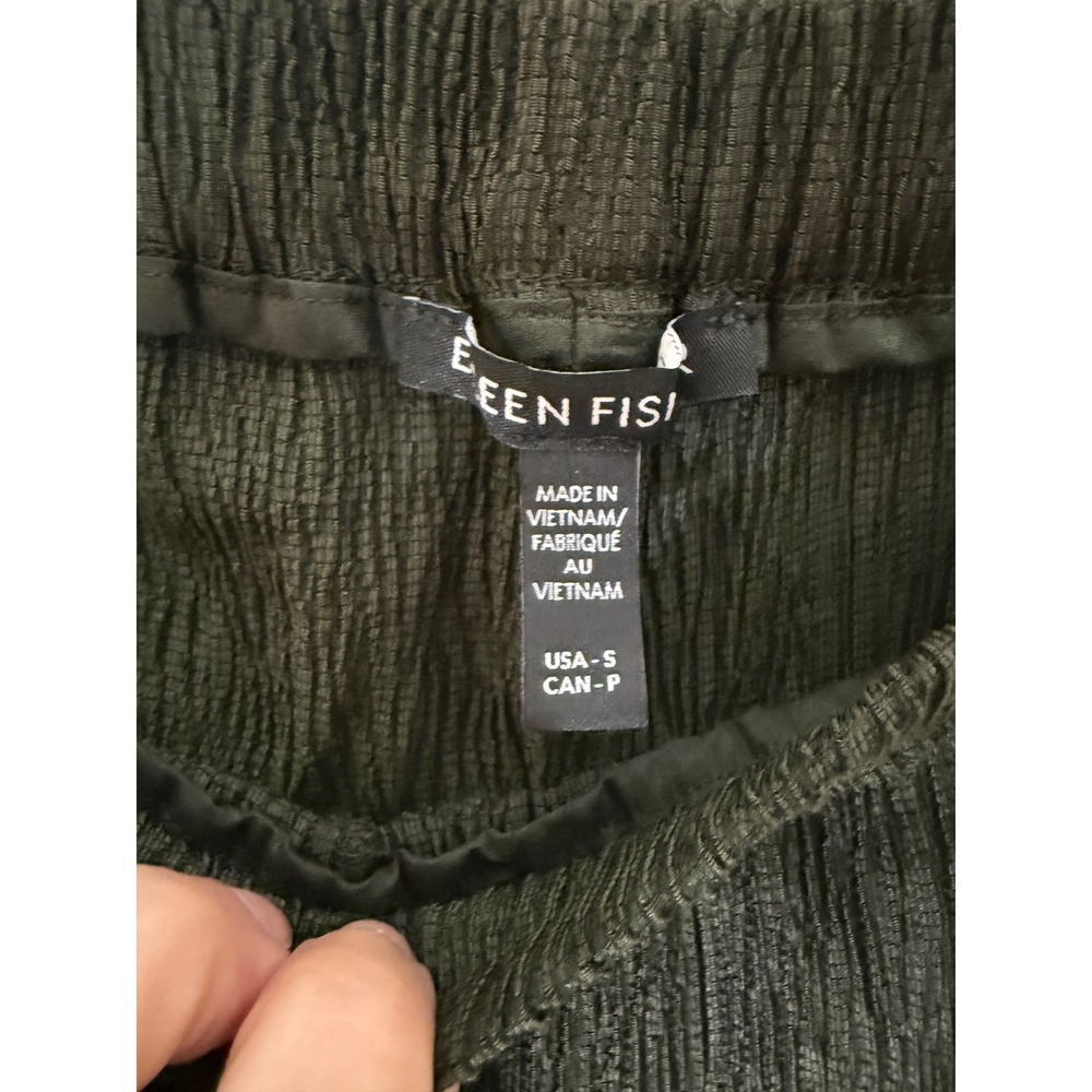 Eileen Fisher green Crinkle Textured Tunic Top and Wide Leg Pant set xs/s - Picture 8 of 9